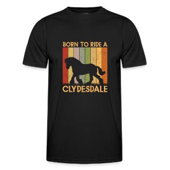 Clydesdale Cold Blood Horse Scotland Horse - Men's Functional T-Shirt - black - Front - AI Model Male 178 dark (178cm)