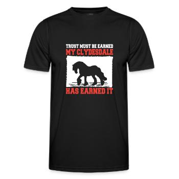 Clydesdale Cold Blood Horse Scotland Horse - Men's Functional T-Shirt - black - Front - AI Model Male 178 dark (178cm)