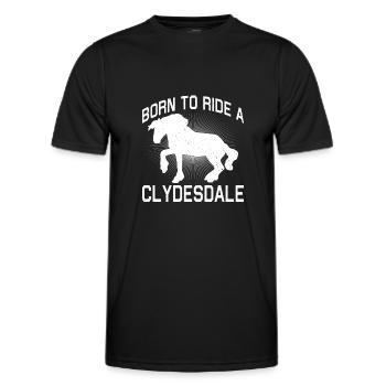 Clydesdale Cold Blood Horse Scotland Horse - Men's Functional T-Shirt - black - Front - AI Model Male 178 dark (178cm)