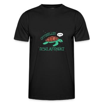 Offizielles Schlafshirt Schildkröte Schlafanzug - Männer Funktions-T-Shirt - Schwarz - Vorne - AI Model Male 178 dark (178cm)