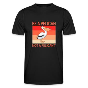 Pelican Pelicans Birds Waterfowl - Men's Functional T-Shirt - black - Front - AI Model Male 178 dark (178cm)