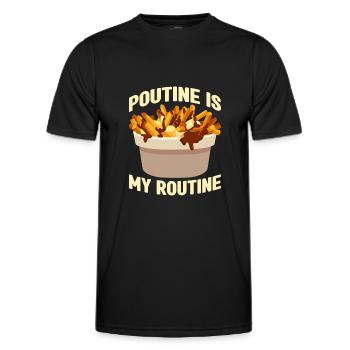 Poutine Canada Spécialité de restauration rapide - T-shirt sport Homme - noir - Devant - AI Model Male 178 dark (178cm)