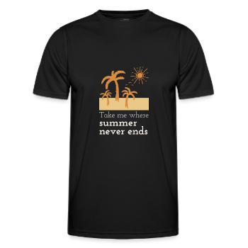 Sommer Palmen Strand Sonne Urlaub - Männer Funktions-T-Shirt - Schwarz - Vorne - AI Model Male 178 dark (178cm)