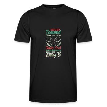 Cool Nose Surgeon Rhinoplasty Cosmetic Nose - Men's Functional T-Shirt - black - Front - AI Model Male 178 dark (178cm)