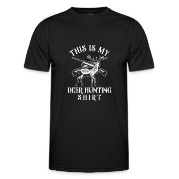 Chasseur de cerfs de cerfs de Chevreuil C’est - T-shirt sport Homme - noir - Devant - AI Model Male 178 dark (178cm)