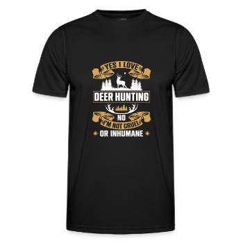 Buck Deer Hunting Hunter Yes I - Men's Functional T-Shirt - black - Front - AI Model Male 178 dark (178cm)