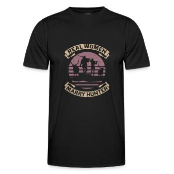 Mariage de chasseur de chasseurs de cerfs de Buck - T-shirt sport Homme - noir - Devant - AI Model Male 178 dark (178cm)