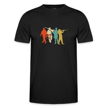Chasseur de cerfs Buck Retro - T-shirt sport Homme - noir - Devant - AI Model Male 178 dark (178cm)