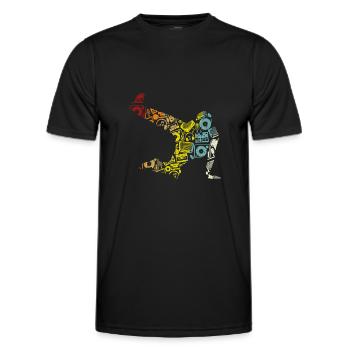 Breakdance Sillhouette Street Dance Breakdance Ges - Männer Funktions-T-Shirt - Schwarz - Vorne - AI Model Male 178 dark (178cm)