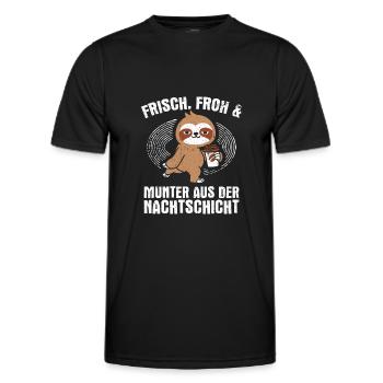 Pfleger Nachtschicht Krankenpfleger Altenpfleger P - Männer Funktions-T-Shirt - Schwarz - Vorne - AI Model Male 178 dark (178cm)