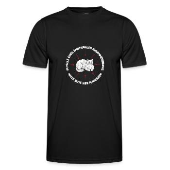 Location de chat Chat Domestique Cat - T-shirt sport Homme - noir - Devant - AI Model Male 178 dark (178cm)