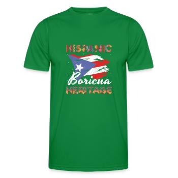 Boricua Puerto Hispanic Hispanic Heritage Month - Men's Functional T-Shirt - kelly green - Front - AI Model Male 178 dark (178cm)