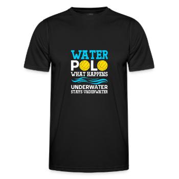 Water polo What happens underwater Stays - Männer Funktions-T-Shirt - Schwarz - Vorne - AI Model Male 178 dark (178cm)
