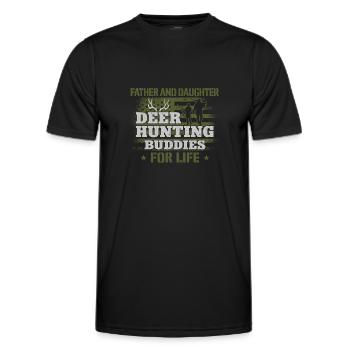 Buck Deer Hunting Hunter Père - T-shirt sport Homme - noir - Devant - AI Model Male 178 dark (178cm)