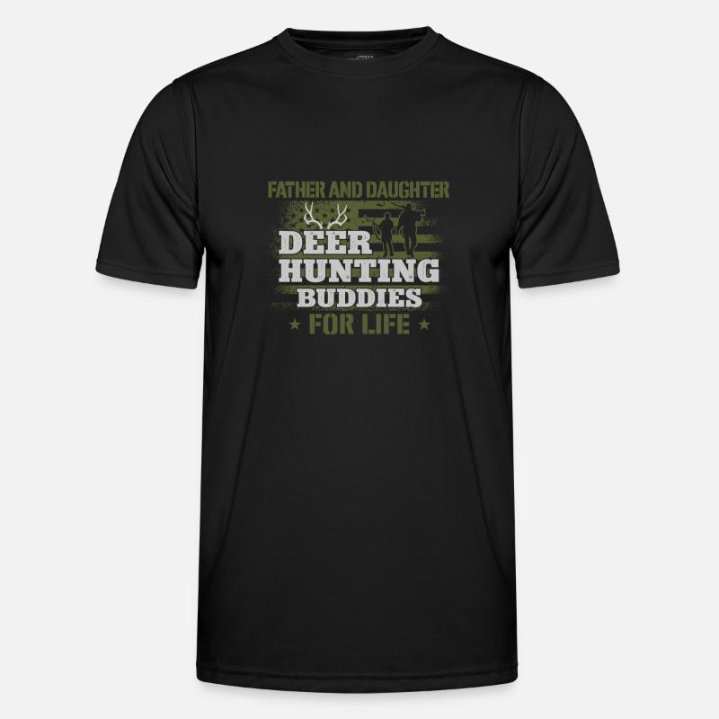 Buck Deer Hunting Hunter Father - Men's Functional T-Shirt - black