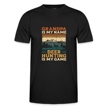 Chasseur de cerfs buck - T-shirt sport Homme - noir - Devant - AI Model Male 178 dark (178cm)