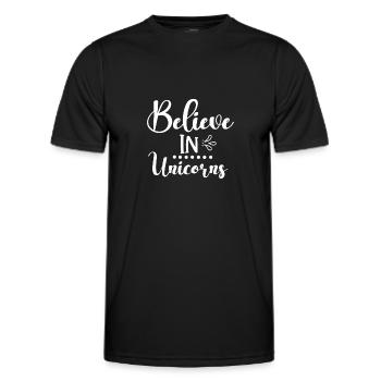 Belief in Unicorn Unicorn - Men's Functional T-Shirt - black - Front - AI Model Male 178 dark (178cm)