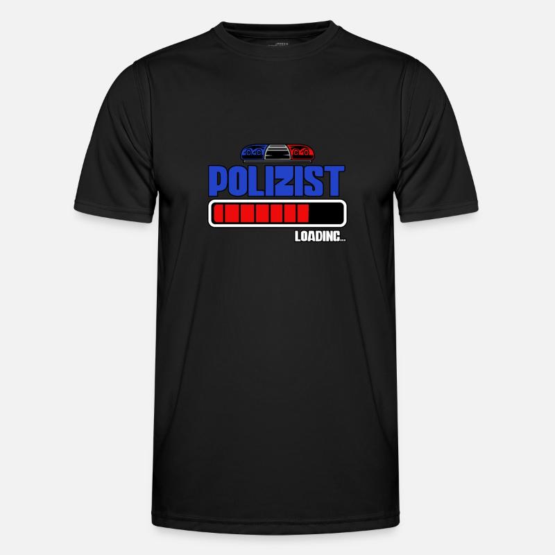 Polizist Loading Polizei - Männer Funktions-T-Shirt - Schwarz