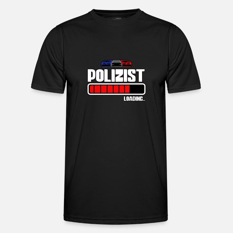 Polizist Loading Polizei - Männer Funktions-T-Shirt - Schwarz