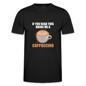 Si vous lisez ceci Apportez-moi un cappuccino - T-shirt sport Homme - noir - Devant - AI Model Male 178 dark (178cm)