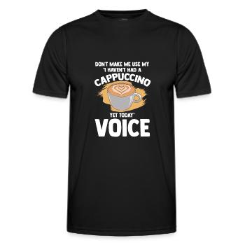 Je n’ai pas encore eu de cappuccino aujourd’hui - T-shirt sport Homme - noir - Devant - AI Model Male 178 dark (178cm)