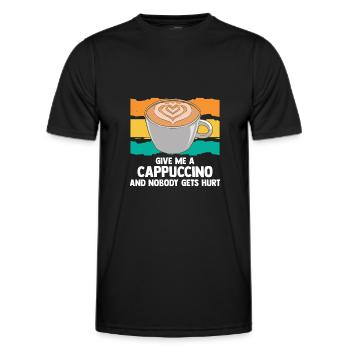 Donnez-moi un cappuccino et personne ne se blesse - T-shirt sport Homme - noir - Devant - AI Model Male 178 dark (178cm)