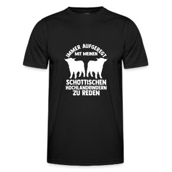 Hochlandrind Zucht Hochlandrind Züchter Geschenk - Männer Funktions-T-Shirt - Schwarz - Vorne - AI Model Male 178 dark (178cm)
