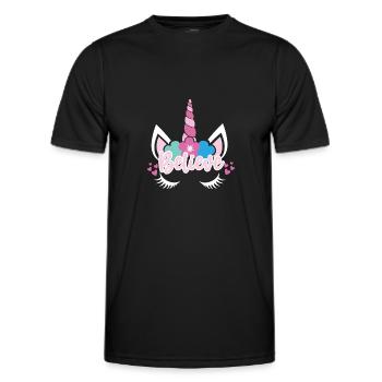 Belief in Unicorn Unicorn - Men's Functional T-Shirt - black - Front - AI Model Male 178 dark (178cm)