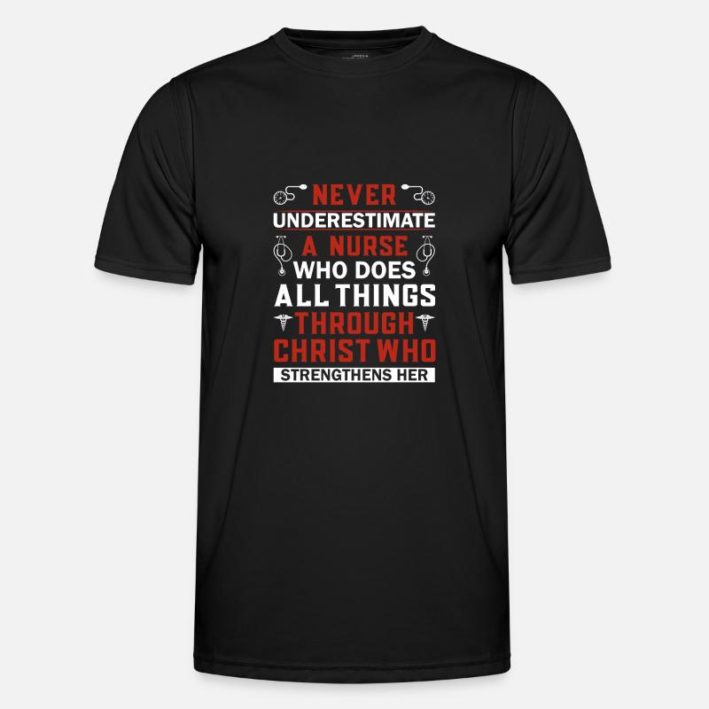 Never underestimate a nurse - Men's Functional T-Shirt - black