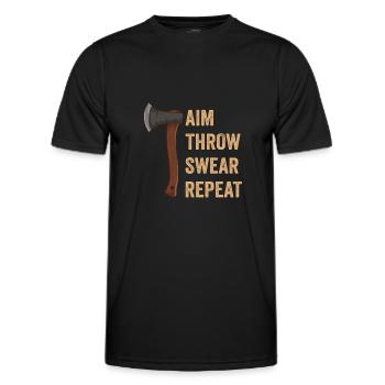 Lancer de hache Jurer Répéter Lancer de hache - T-shirt sport Homme - noir - Devant - AI Model Male 178 dark (178cm)