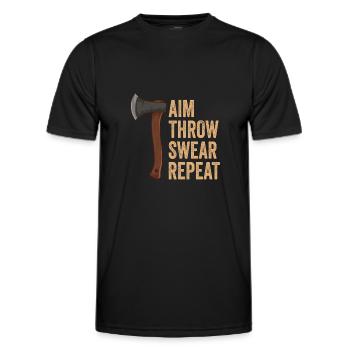 Lancer de hache Jurer Répéter Lancer de hache - T-shirt sport Homme - noir - Devant - AI Model Male 178 dark (178cm)