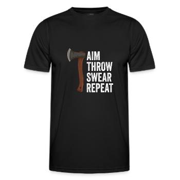 Lancer de hache Jurer Répéter Lancer de hache - T-shirt sport Homme - noir - Devant - AI Model Male 178 dark (178cm)