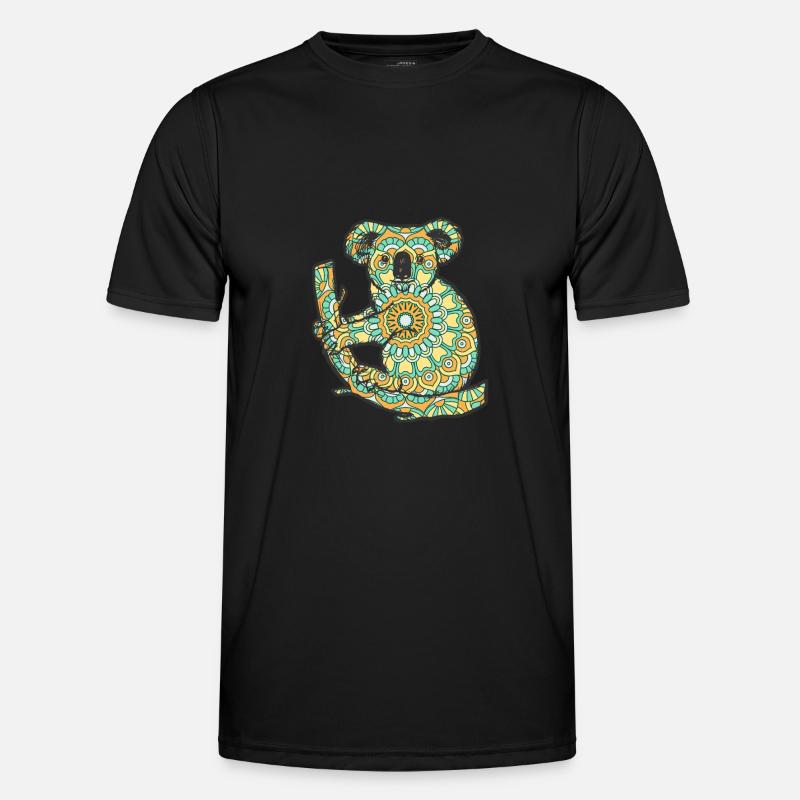 Mandala Koala Geometric Pattern Art - Men's Functional T-Shirt - black