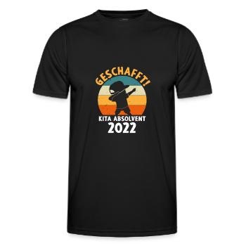 Bye Bye Kita Abgänger 2022 Kita Absolvent 2022 - Männer Funktions-T-Shirt - Schwarz - Vorne - AI Model Male 178 dark (178cm)