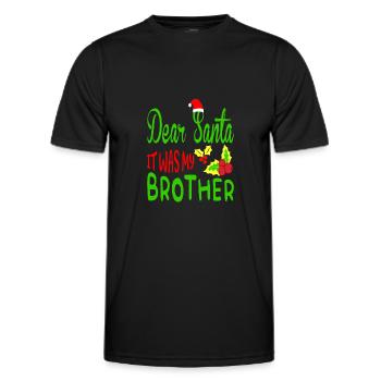Dear Santa Claus It was my brother Norwegian - Men's Functional T-Shirt - black - Front - AI Model Male 178 dark (178cm)