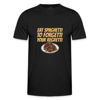 Eat Spaghetti To Forgetti Your Regretti 6 - Männer Funktions-T-Shirt - Schwarz - Vorne - AI Model Male 178 dark (178cm)