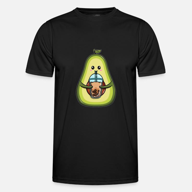 Avocado trinkt Bubble Tea - Männer Funktions-T-Shirt - Schwarz