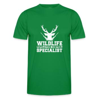 Chasse au cerf buck Chasseur Faune - T-shirt sport Homme - vert - Devant - AI Model Male 178 dark (178cm)