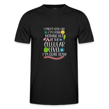Microbiologiste Laboratoire de microbiologie Staphylocoque Biologie - T-shirt sport Homme - noir - Devant - AI Model Male 178 dark (178cm)