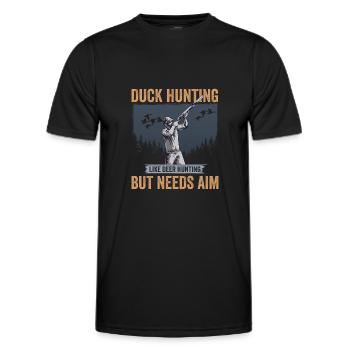 Duck Hunter Duck Hunting Like Deer Hunting But - Men's Functional T-Shirt - black - Front - AI Model Male 178 dark (178cm)