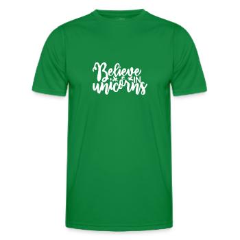 Belief in Unicorn Unicorn - Men's Functional T-Shirt - kelly green - Front - AI Model Male 178 dark (178cm)