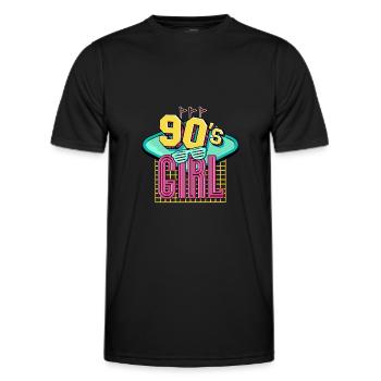 90s 90s Girl - Men's Functional T-Shirt - black - Front - AI Model Male 178 dark (178cm)
