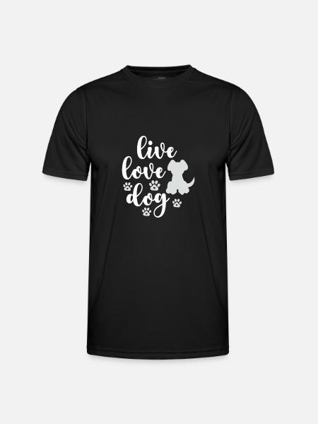 Leben Liebe Hunde - Männer Funktions-T-Shirt - Schwarz