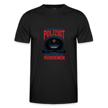 Polizist Polizei Rente Pension - Männer Funktions-T-Shirt - Schwarz - Vorne - AI Model Male 178 dark (178cm)