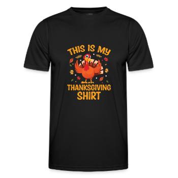 Thanksgivings Day - This is my Thanksgiving - Männer Funktions-T-Shirt - Schwarz - Vorne - AI Model Male 178 dark (178cm)
