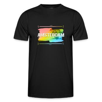 Amsterdam - T-shirt sport Homme - noir - Devant - AI Model Male 178 dark (178cm)