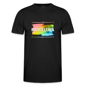 Barcelone - T-shirt sport Homme - noir - Devant - AI Model Male 178 dark (178cm)
