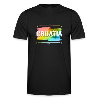 Croatia - Men's Functional T-Shirt - black - Front - AI Model Male 178 dark (178cm)
