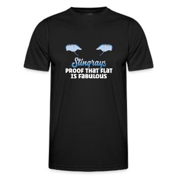 Raies pastenagues, raies manta, raies océaniques, raies - T-shirt sport Homme - noir - Devant - AI Model Male 178 dark (178cm)