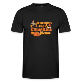 Hello Autumn Leaves and Pumpkins Please Scarecrow - Männer Funktions-T-Shirt - Schwarz - Vorne - AI Model Male 178 dark (178cm)